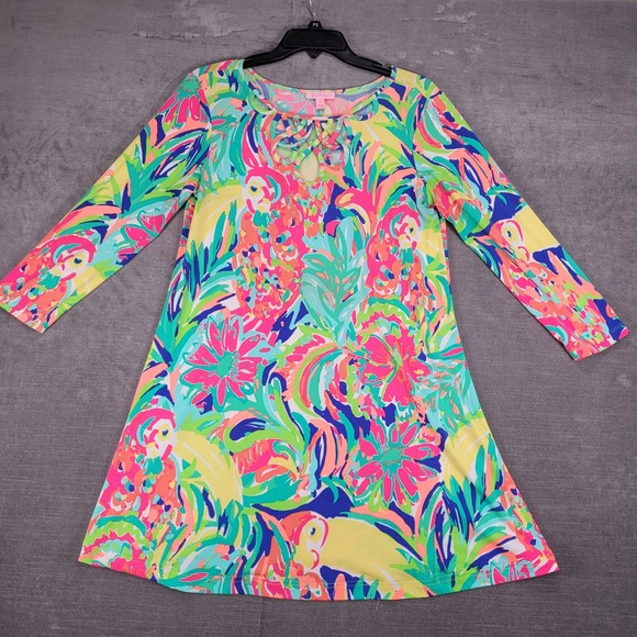 Lilly Pulitzer Liliana‎ Casa Banana Printed Loop Neck Top Size Medium - Picture 1 of 12